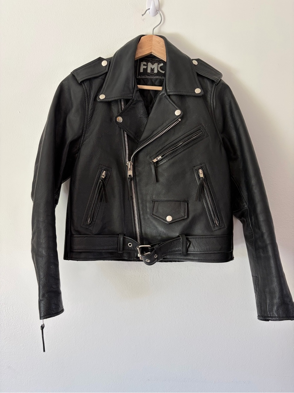 First Manufacturing Co. FMC Bikerlicious Black Leather Motorcycle Jacket